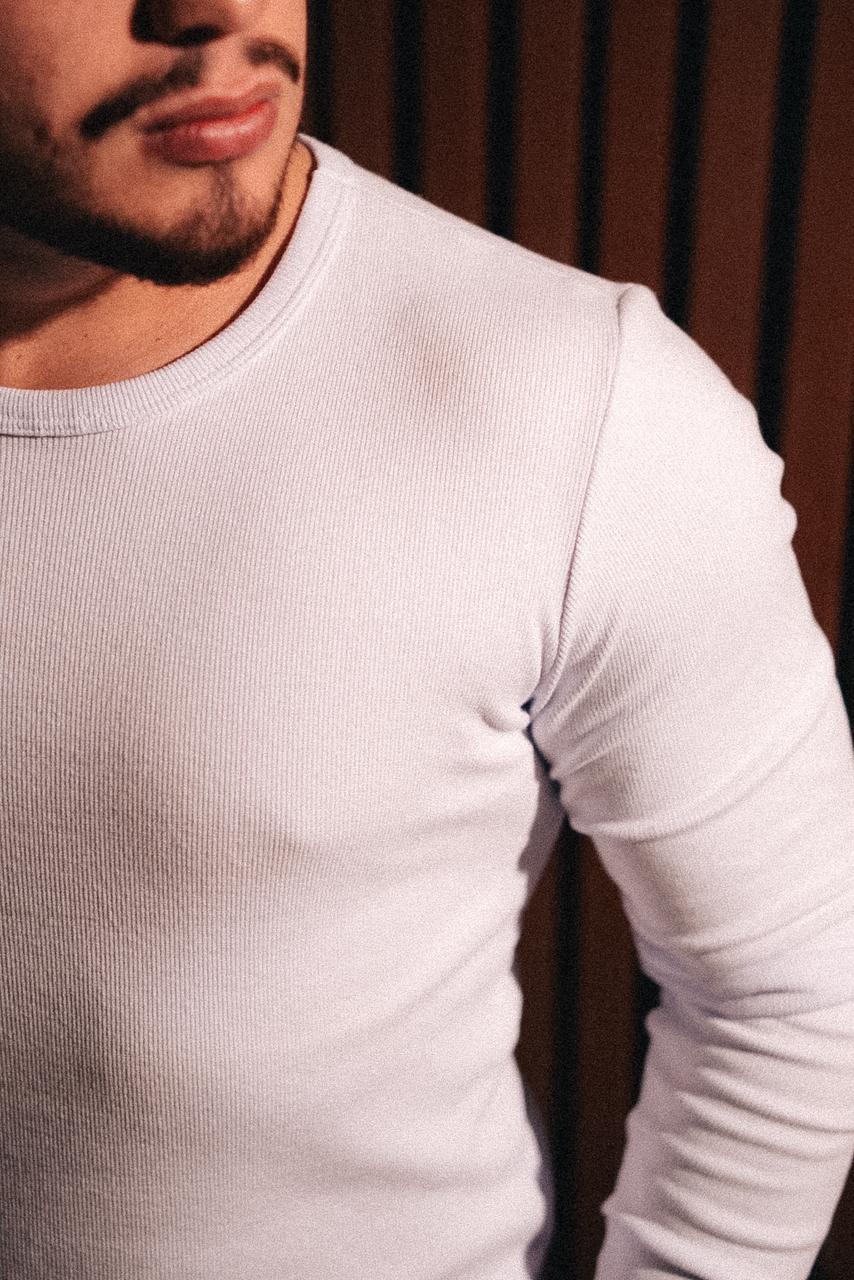 Camisa Manga Longa Canelada Premium