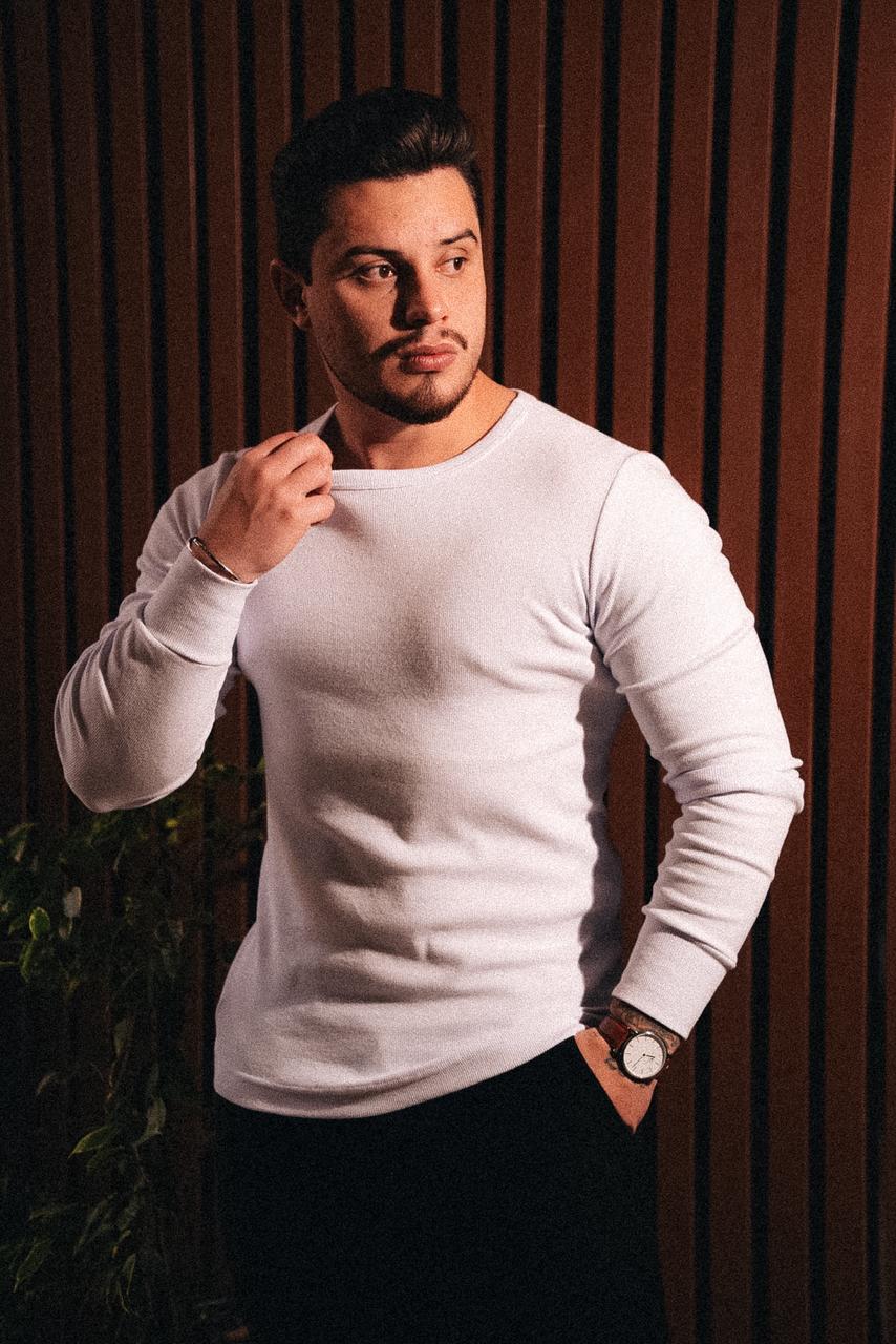 Camisa Manga Longa Canelada Premium